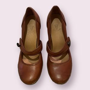Frye Genuine Leather Mary Jane Heels Brown Size 7